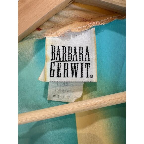 BARBARA GERWIT Size L Cocoon Kimono Jacket Open Front Tunic Multicolor - Picture 3 of 9